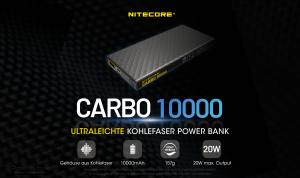 NITECORE CARBO10000 - Powerbank mit Carbongehäuse