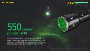 NITECORE  CHAMELEON CG7 - max. 2.500 Lumen - grüne LEDs