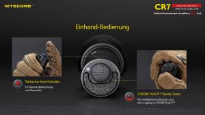 NITECORE  CHAMELEON CR7 - max. 2.500 Lumen - rote LEDs