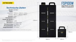 NITECORE FSP100W - 100 W Solarpanel - IPX5