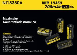 NITECORE - IMR Akku Typ 18350/700 mAh