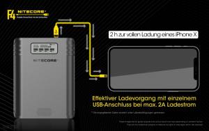 NITECORE - Ladegerät F4 - mit Powerbankfunktion