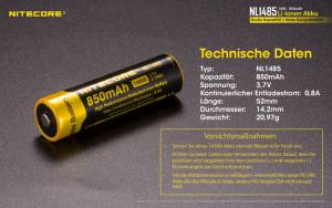 NITECORE - Li-Ion Akku Typ 14500/850 mA