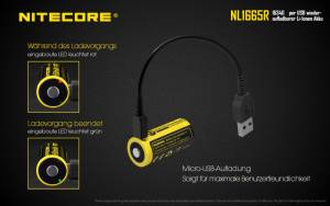 NITECORE - Li-Ion Akku Typ 16340/650mAh über Micro-USB-Kabel direkt aufladbar