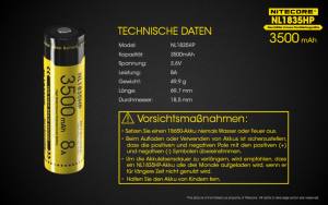 NITECORE - Li-Ion Akku Typ 18650 / 3500 mAh - 8A