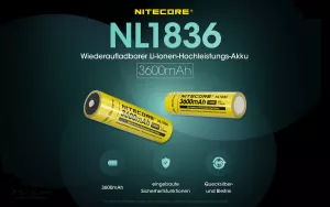 NITECORE - Li-Ion Akku Typ 18650 / 3600 mAh