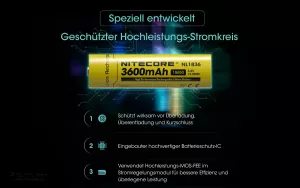 NITECORE - Li-Ion Akku Typ 18650 / 3600 mAh