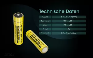 NITECORE - Li-Ion Akku Typ 18650 / 3600 mAh