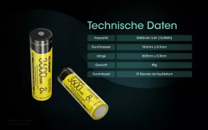 NITECORE - Li-Ion Akku Typ 18650HP / 3600 mAh