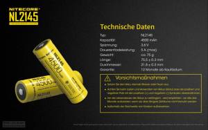 NITECORE - Li-Ion Akku Typ 21700/4500mAh