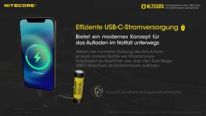 NITECORE Li-Ion Akku Typ 21700/5000mAh - NL2150RX mit Powerbankfunktion