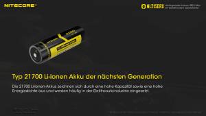 NITECORE Li-Ion Akku Typ 21700/5000mAh - NL2150RX mit Powerbankfunktion
