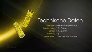 NITECORE - Li-Ion Akku Typ 21700/5300mAh