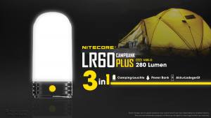 NITECORE LR60 - max.280 Lumen - mit Powerbank-Funktion für 21700 und 18650 Akkus