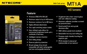 NITECORE MT1A - max. 180 Lumen