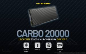 NITECORE CARBO20000 - Powerbank mit Carbongehäuse