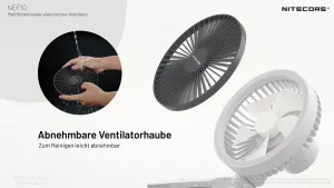 NITECORE NEF10 - Ventilator - mit LED-Licht und Powerbank