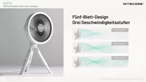 NITECORE NEF10 - Ventilator - mit LED-Licht und Powerbank