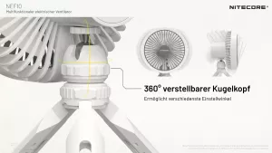 NITECORE NEF10 - Ventilator - mit LED-Licht und Powerbank