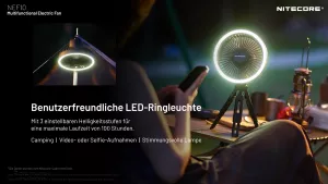 NITECORE NEF10 - Ventilator - mit LED-Licht und Powerbank