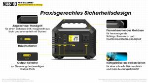 NITECORE NES500 - mobile Stromversorgung - 518Wh / 144000mAh