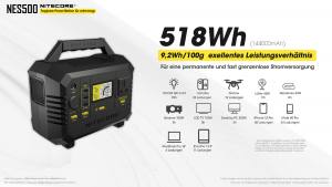 NITECORE NES500 - mobile Stromversorgung - 518Wh / 144000mAh