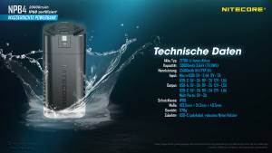 NITECORE NPB4 - wasserdichte Powerbank - 20000mAh