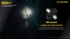 NITECORE NU05 V2 - max.40 Lumen