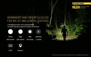 NITECORE NU20, schwarz - max. 360 Lumen