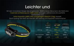 NITECORE NU43 - max. 1.400 Lumen