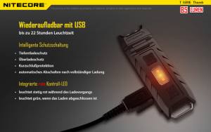 NITECORE THUMB, schwarz - max. 85 Lumen