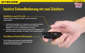 NITECORE THUMB UV, schwarz - max. 45 Lumen