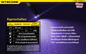 NITECORE THUMB UV, schwarz - max. 45 Lumen