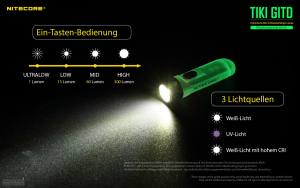 NITECORE TIKI GITD - max. 300 Lumen