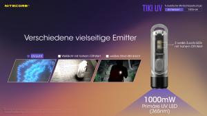 NITECORE TIKI UV - max. 1000mW - UV-Licht in zwei Leuchtstufen