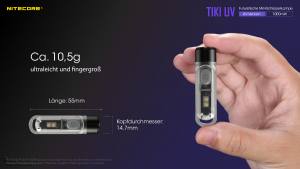 NITECORE TIKI UV - max. 1000mW - UV-Licht in zwei Leuchtstufen