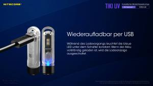NITECORE TIKI UV - max. 1000mW - UV-Licht in zwei Leuchtstufen