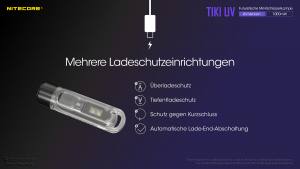 NITECORE TIKI UV - max. 1000mW - UV-Licht in zwei Leuchtstufen