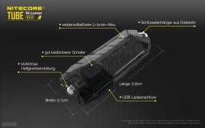 NITECORE TUBE 2.0 - max. 55 Lumen
