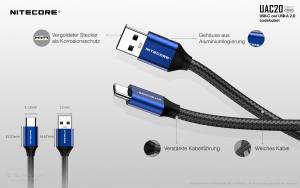 NITECORE - UAC20 - USB-C Lade- und Datenkabel