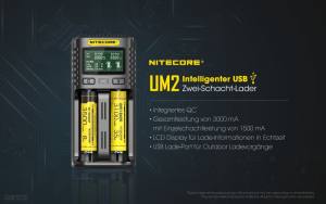 NITECORE USB Ladegerät UM2 - mit LED-Display
