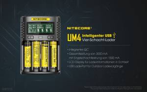 NITECORE USB Ladegerät UM4 - mit LED-Display