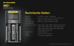 NITECORE USB Ladegerät UMS2 - mit LED-Display - Ladestrom 3A