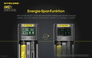 NITECORE USB Ladegerät UMS2 - mit LED-Display - Ladestrom 3A