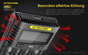 NITECORE USB Ladegerät UMS4 -  mit LED-Display - Ladestrom bis 3A
