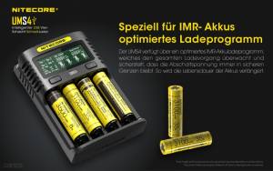 NITECORE USB Ladegerät UMS4 -  mit LED-Display - Ladestrom bis 3A