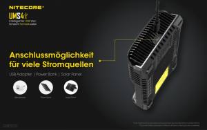NITECORE USB Ladegerät UMS4 -  mit LED-Display - Ladestrom bis 3A