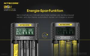 NITECORE USB Ladegerät UMS4 -  mit LED-Display - Ladestrom bis 3A