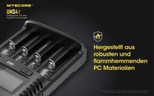 NITECORE USB Ladegerät UMS4 -  mit LED-Display - Ladestrom bis 3A