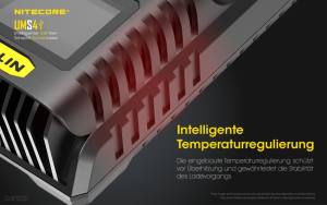 NITECORE USB Ladegerät UMS4 -  mit LED-Display - Ladestrom bis 3A